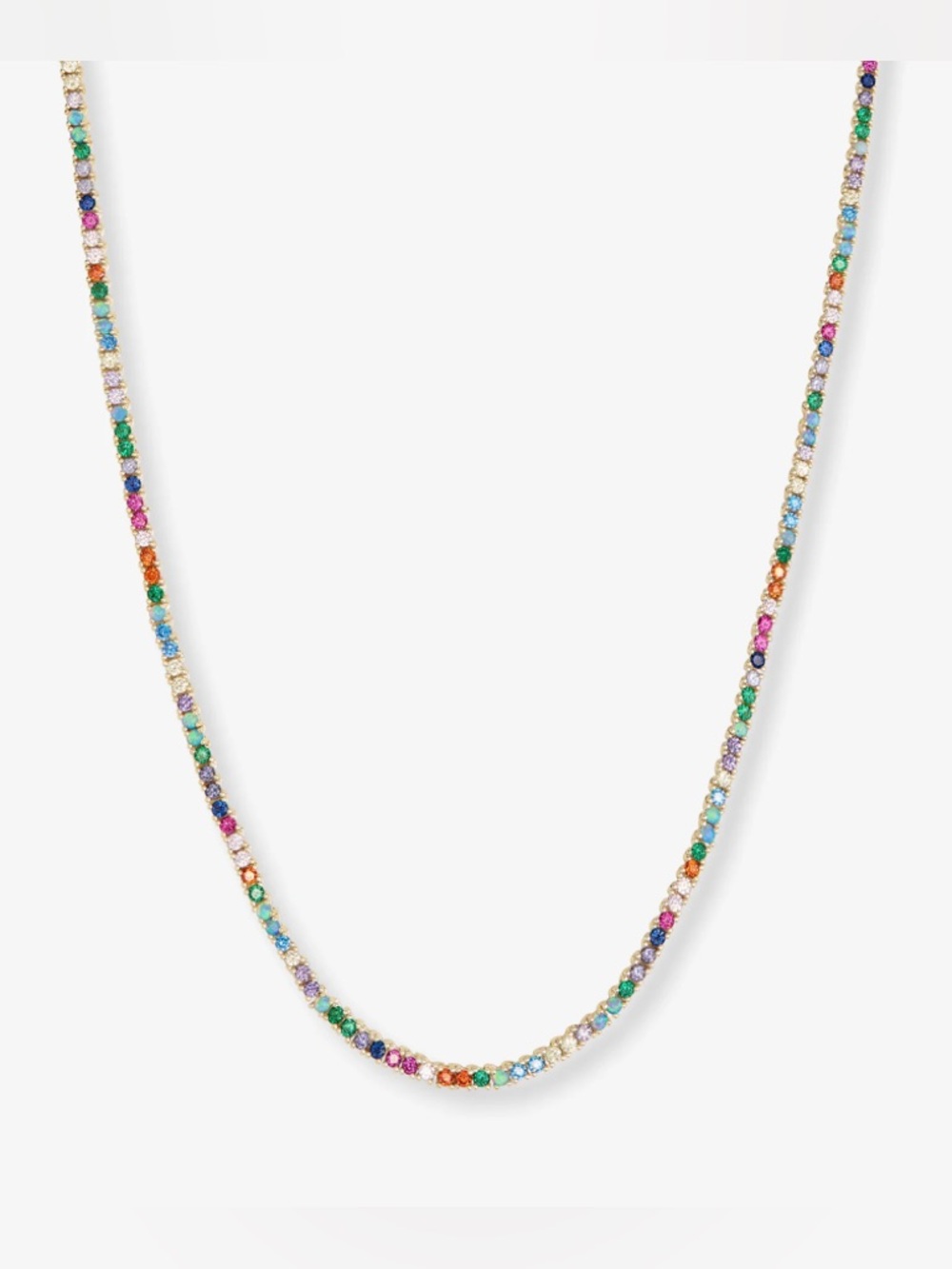 NEW Melinda Maria Gold Multi-Color  Tennis Necklace